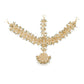 Gold-Polished White Green Kundan-Studded Pearl Beaded Matha Patti - Ruby Raang | Swadesiicart