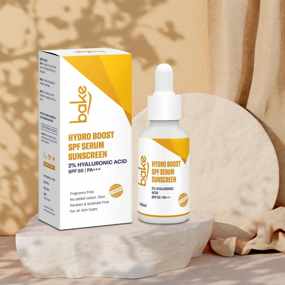 Bake 2% Hyaluronic Acid Hydro Boost Sunscreen Serum Spf 50 Pa+++ | Swadesiicart
