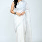 Mominos Fashion Moeza Bhagalpuri Handloom Silk White Saree | Swadesiicart