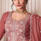 Anaita Peach Embroidered Work Silk Stitched Sharara Suit