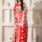 Shree Shyam Fashion Linen Cotton Red & White Saree
