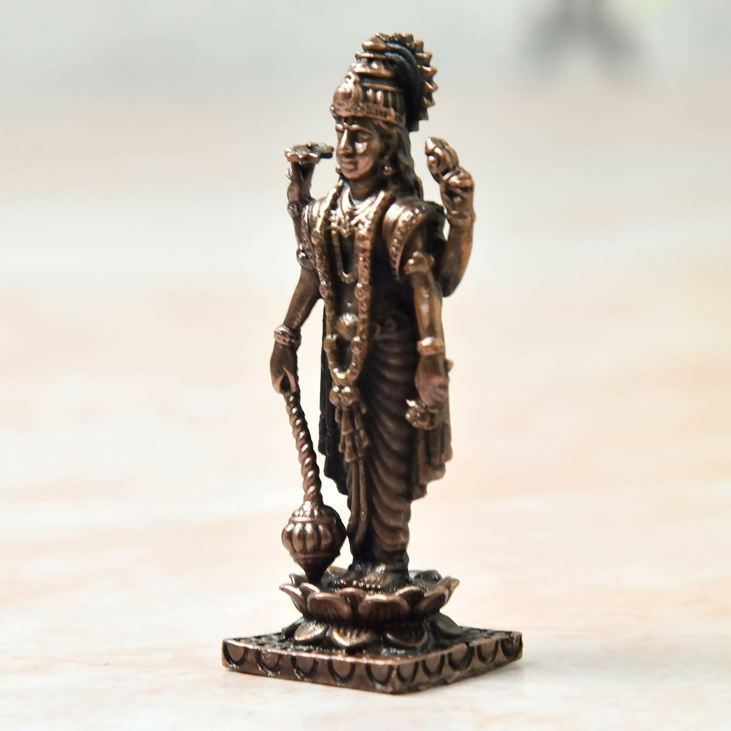 Copper Idols India - By Bhimonee Decor , Copper Vishnu Idol - Swadesiicart