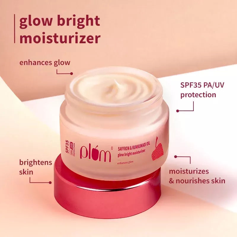 Plum Saffron & Papaya Glow Bright Gel Face Wash and Moisturizer Combo - Swadesiicart