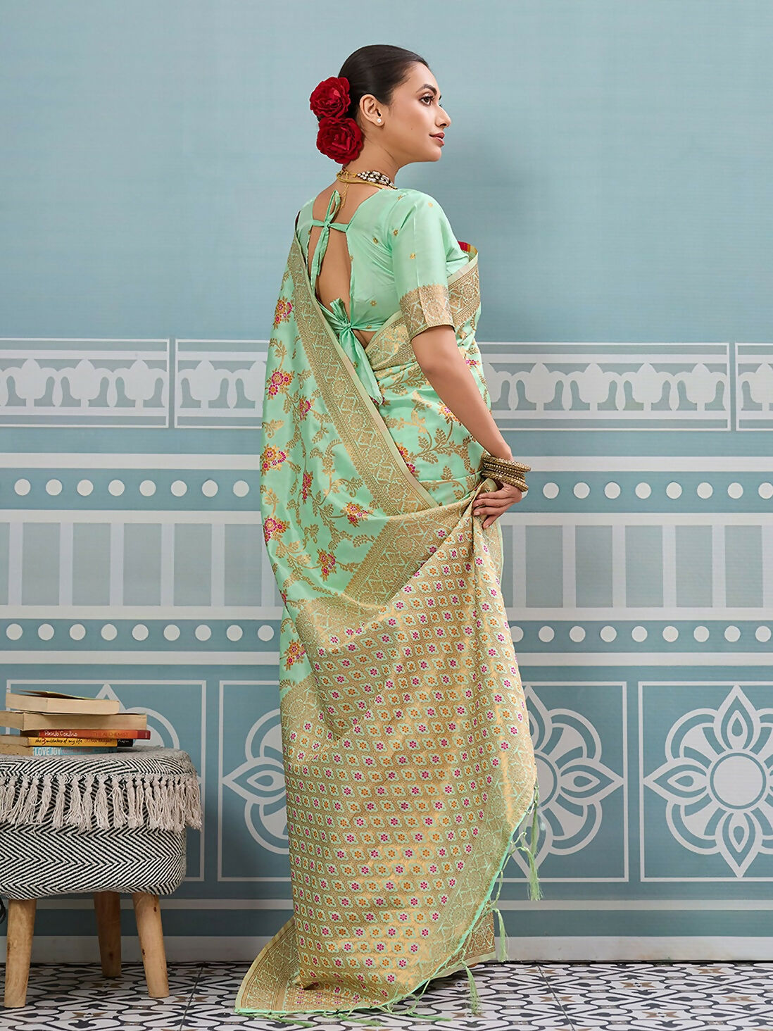 Shree Shyam Fashion Pista Silk Saree