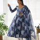 Joban Fashion Navy Blue Kurta Set Organza Sequin Embroidery Work - Swadesiicart