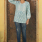 Juniper Women's Skyblue Cambric Placement Floral Printed Tunic | Swadesiicart