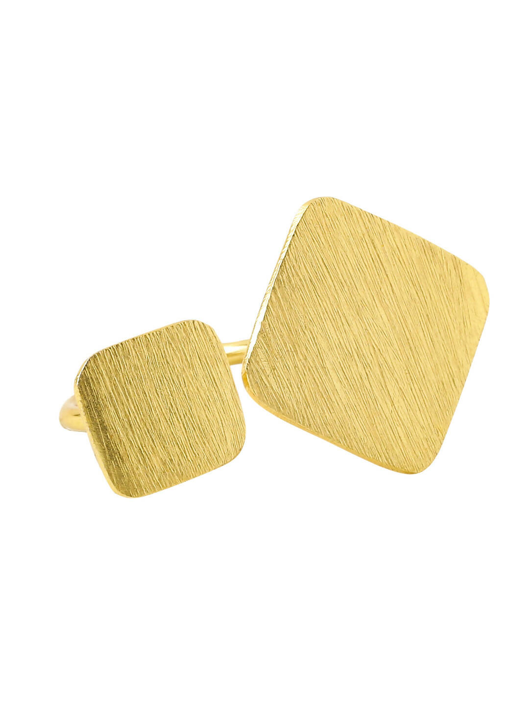 NVR Women Gold-Polished Adjustable Finger Ring | Swadesiicart