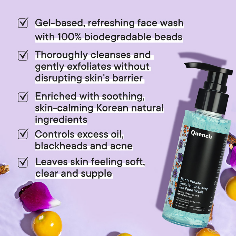 Quench Birch Please Gentle Cleansing Gel Face Wash | Swadesiicart