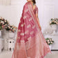 Aastha Fashion Dusty Rose Soft Organza Silk Weaving Saree