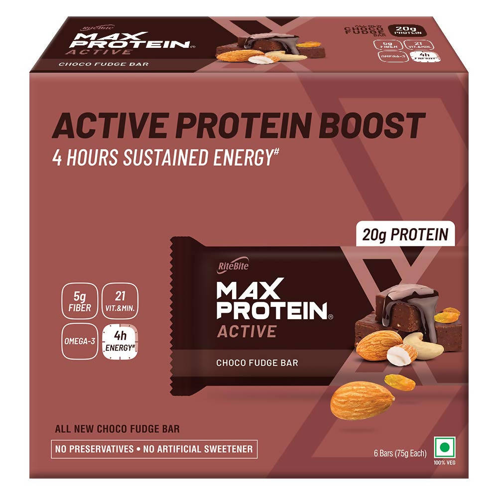 RiteBite Max Protein Active Choco Fudge Bar - Swadesiicart