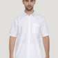 Ramraj Cotton Mens Half Sleeve Formal Poly Cotton White Shirt | Swadesiicart