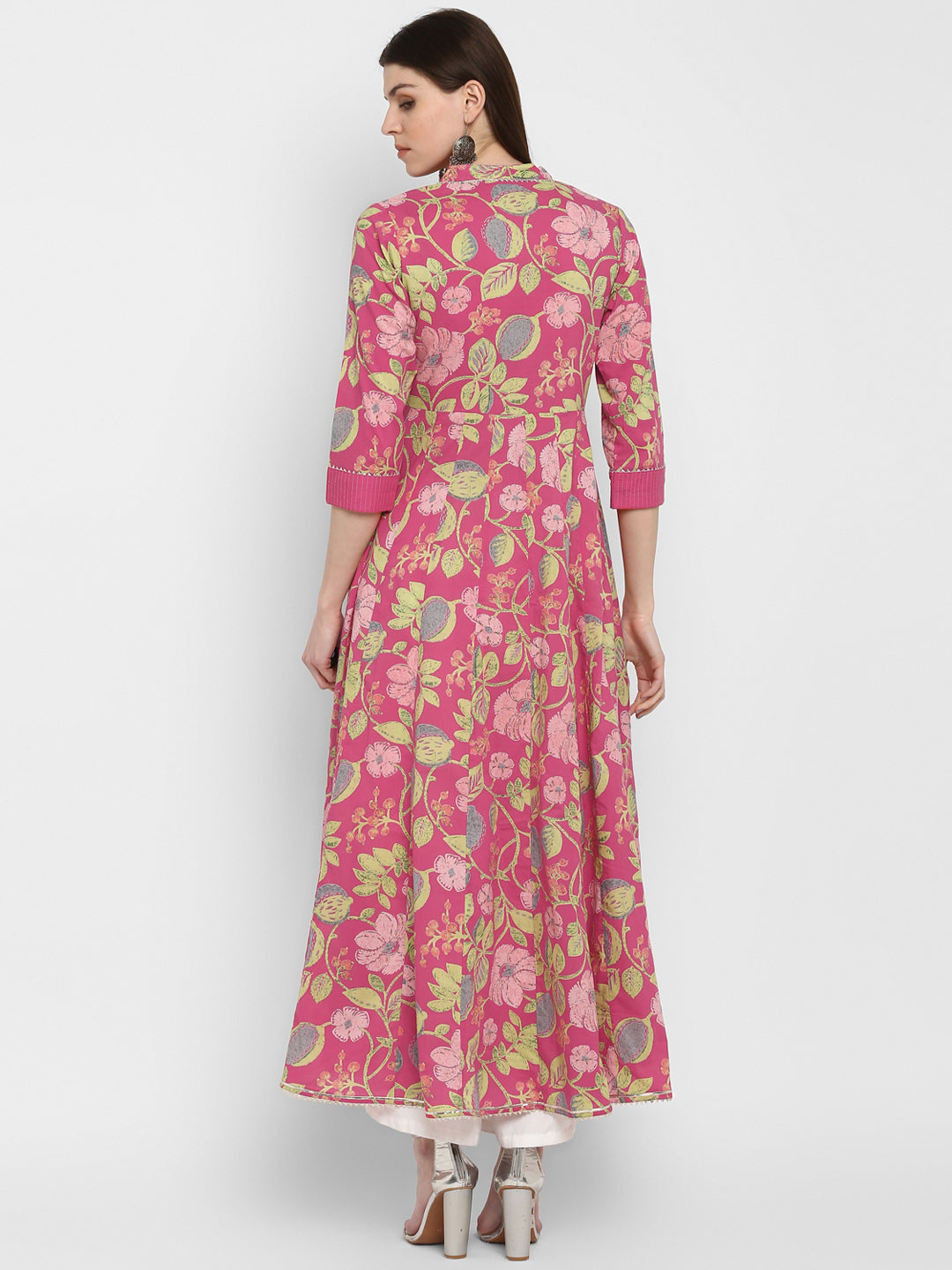 NOZ2TOZ Women's Printed Anarkali Coral Kurta- (1pc set) - Swadesiicart