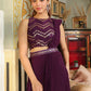 Janasya Purple Georgette Sequined Saree and Blouse | Swadesiicart