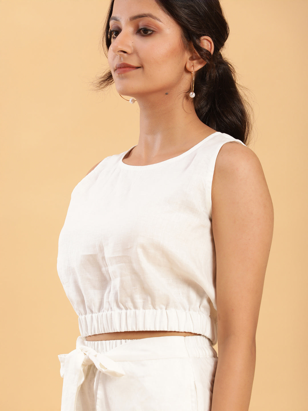 BohoJazz Wraparound Shorts with Blouson Crop Top Co-ords - Swadesiicart