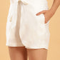 BohoJazz Wraparound Shorts with Blouson Crop Top Co-ords - Swadesiicart