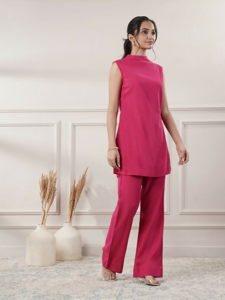 Joban Fashion Women's Fuchsia Cotton Co-Ord Set - Swadesiicart