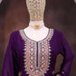Anaita Violet Heavy Chinon Stitched Suit with Embroidery & Sequence Work