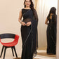 Black Georgette Designer Printed Ready To Wear Saree - Ibiza | Swadesiicart