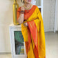 DEIANA'S Beautiful Designer Golden zari Soft Lichi Silk Saree - Yellow - Swadesiicart
