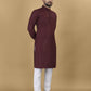 Anaita Maroon Embroidered Rayon Straight Kurta