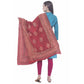 A R Silk Mehroon Color Chanderi gold print Chanderi cotton Dupattas & Chunnis