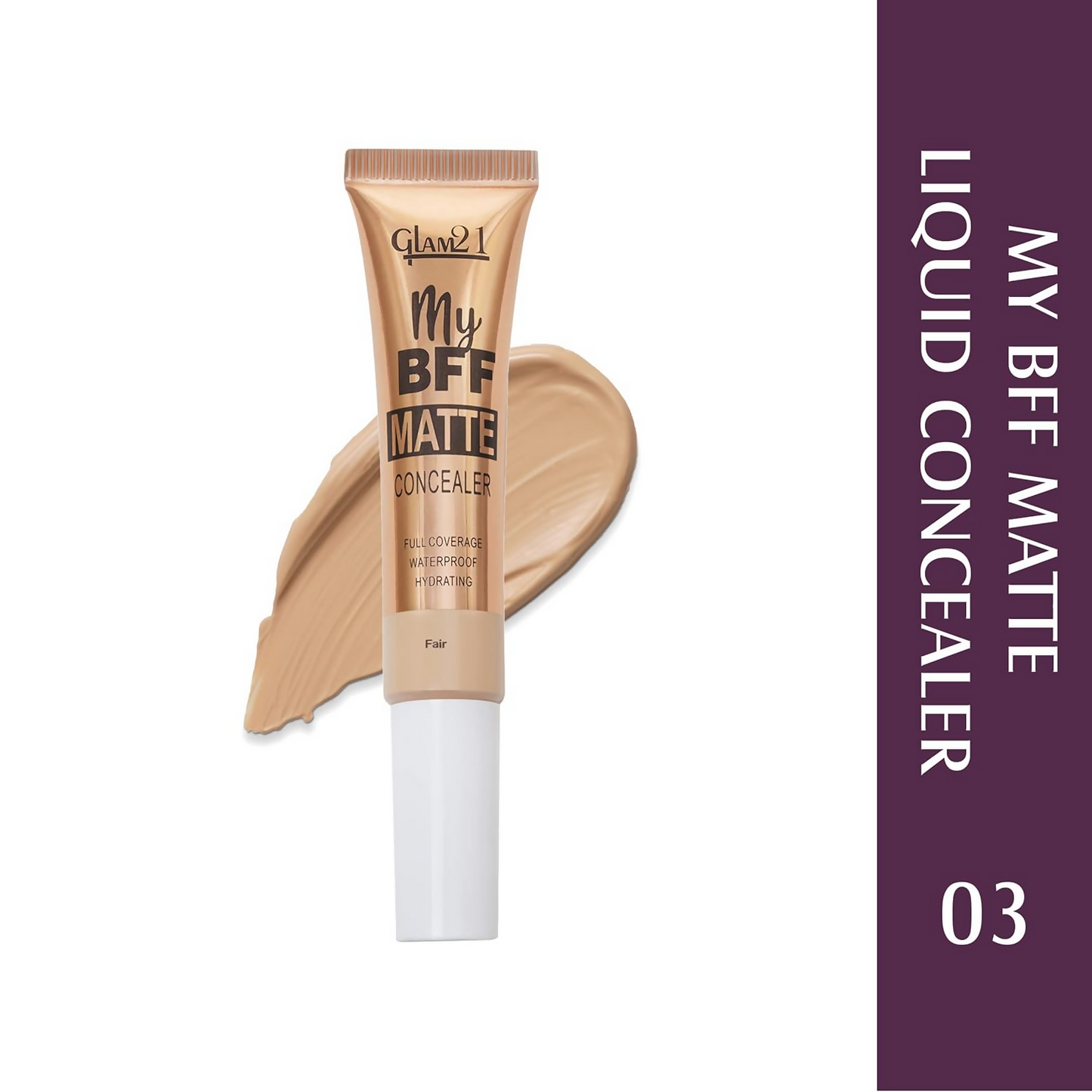 Glam21 My BFF Matte Liquid Concealer For All Skin Tone Matte Finish - Fair - Swadesiicart