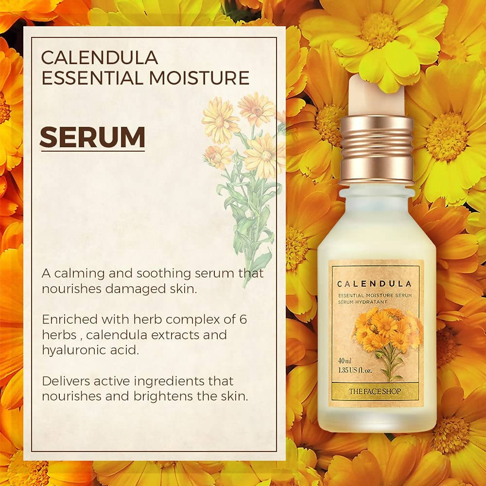 The Face Shop Calendula Essential Moisture Serum - Korean Skincare | Swadesiicart