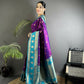 Joban Fashion Purple Banarasi Soft Silk Woven Butti Saree | Swadesiicart