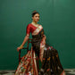 Vishnu Weaves Women's Black Paithani Silk Zari Woven Saree with Unstitched Blouse - Swadesiicart