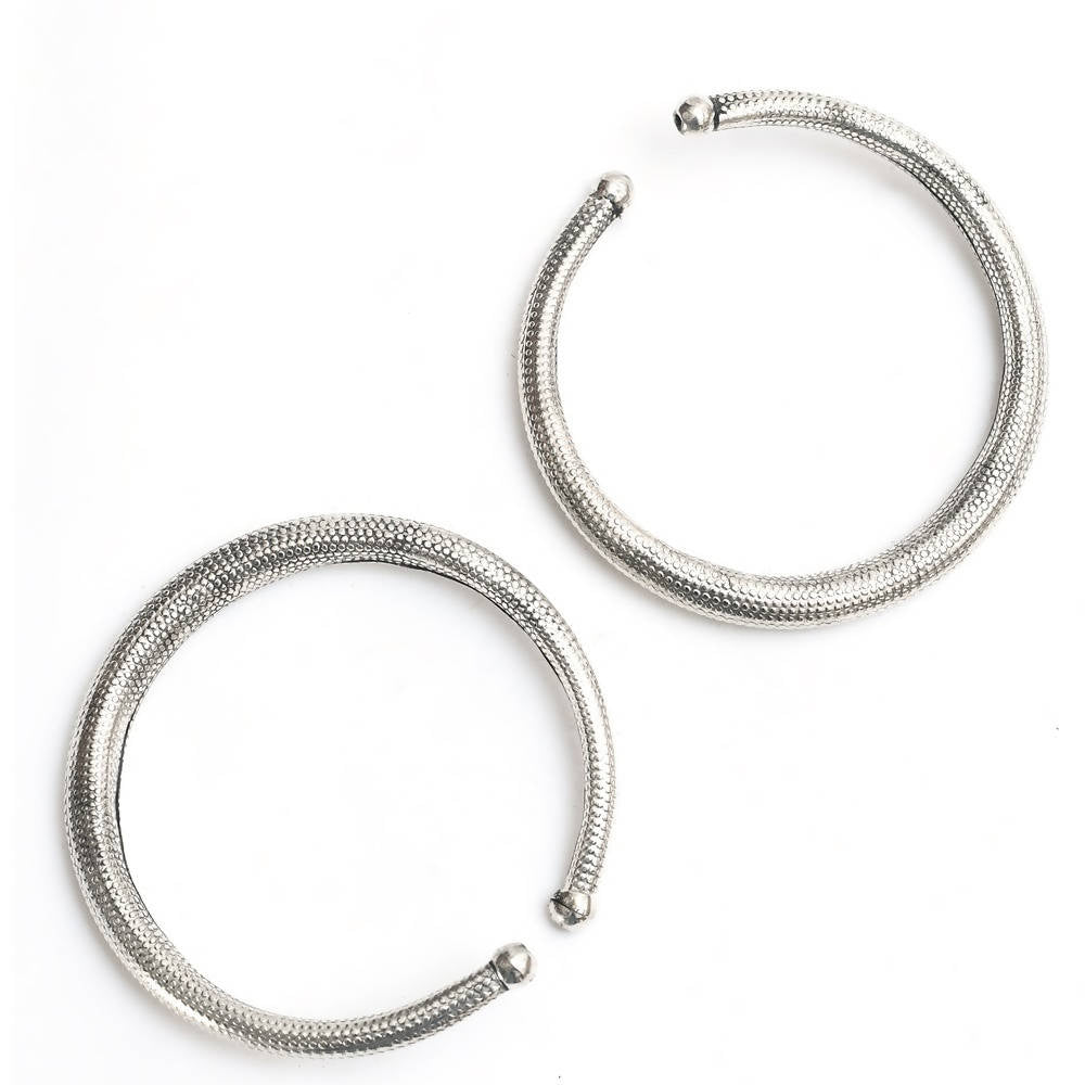 Mominos Fashion Kamal Johar Oxidised Silver Anklets | Swadesiicart