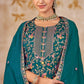 Anaita Blue Vichitra Silk Readymade Palazzo Suit with Embroidery & Lace Work