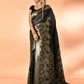 Joban Fashion Grey & Black Plain With Weaving Border Banarasi Silk Sarees | Swadesiicart