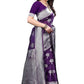Vamika Banarasi Jacquard Weaving Purple Saree (AMEE PURPLE) | Swadesiicart