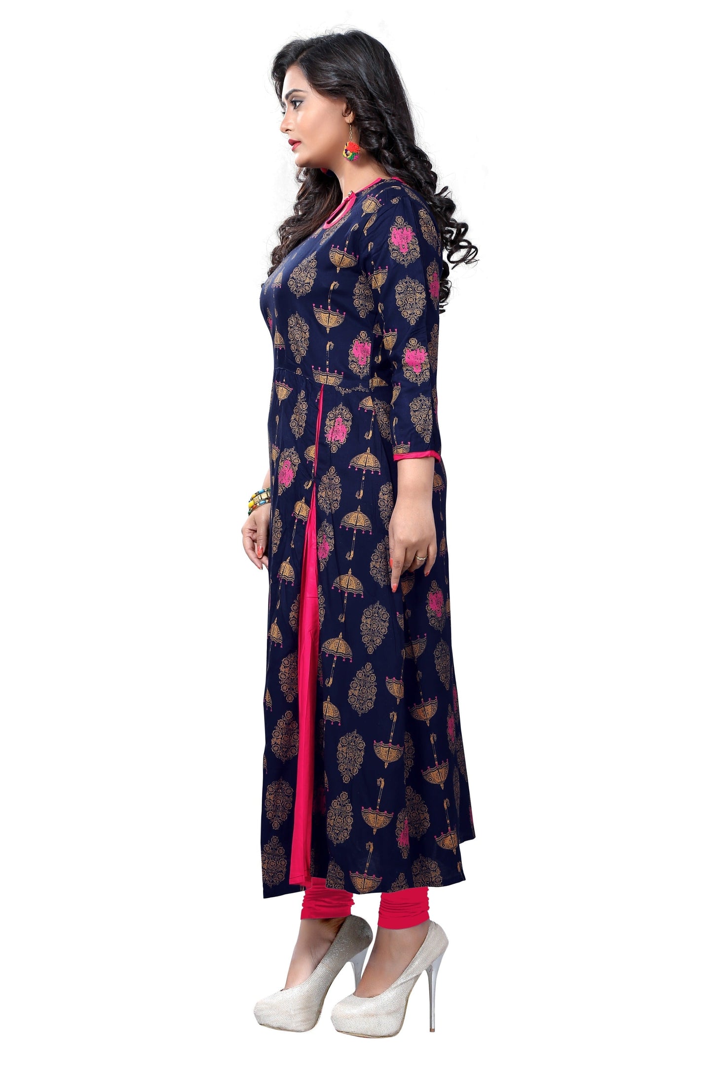NOZ2TOZ Women Blue Rayon Kurta (1pc) - Swadesiicart