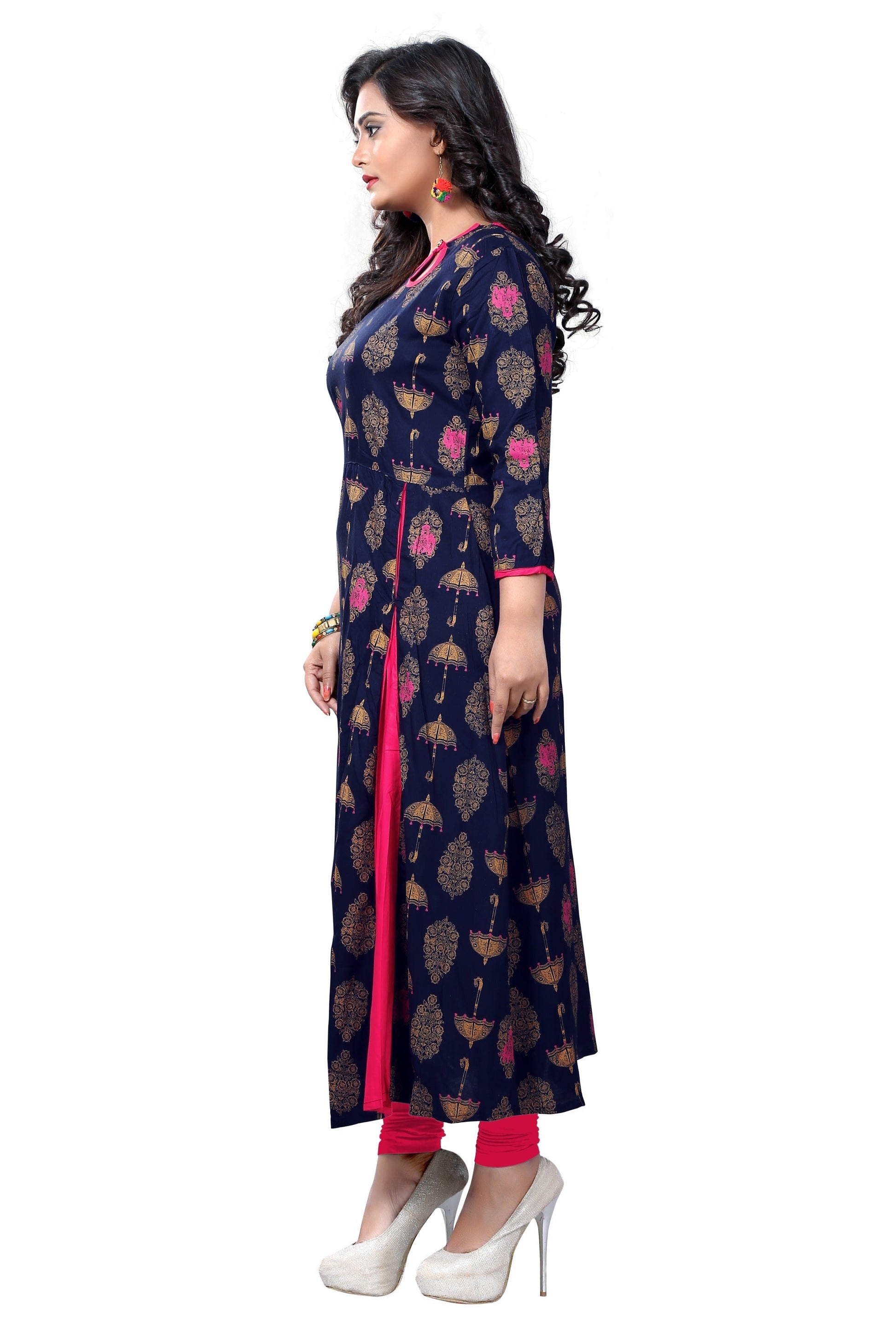 NOZ2TOZ Women Blue Rayon Kurta (1pc) - Swadesiicart