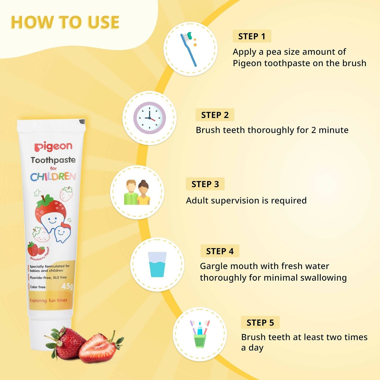 Pigeon Strawberry Toothpaste for Kids - Swadesiicart