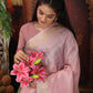 Shree Shyam Fashion Organza Light Pink Saree