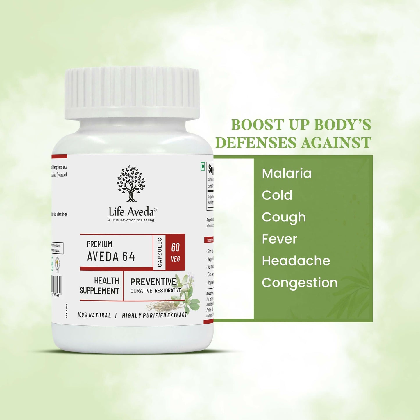 Life Aveda Premium Aveda 64 Capsules - Swadesiicart