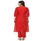 Lagi Women's Red Poly silk Straight Embroidred Kurta Pant (RO115B) | Swadesiicart