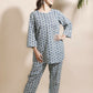 Breathables Abstract Cotton Co-Ord Set – Blue