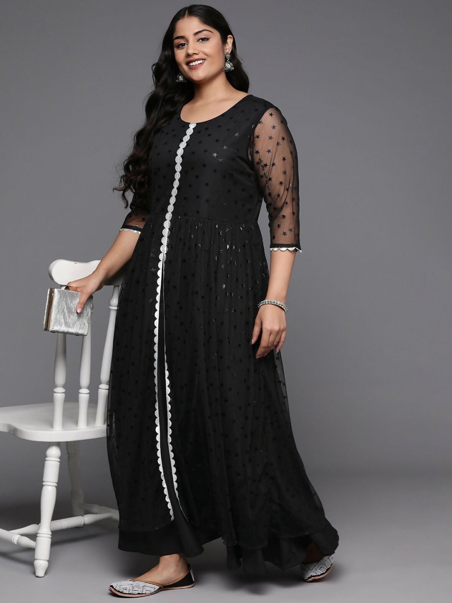 Ahalyaa Women's Traditional wear Ethnic Dress - Black | Swadesiicart
