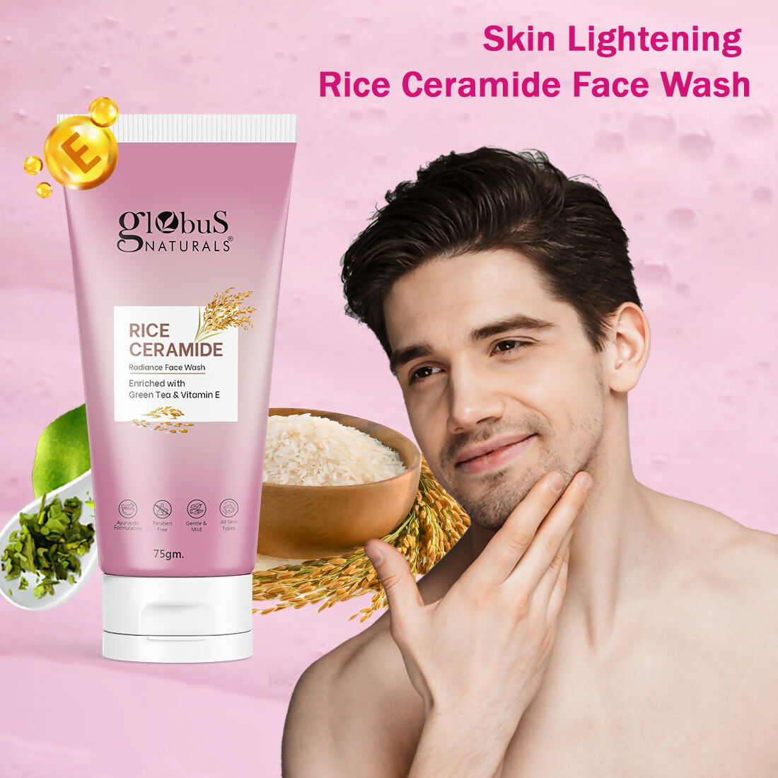 Globus Naturals Rice Ceramide Face Wash | Swadesiicart
