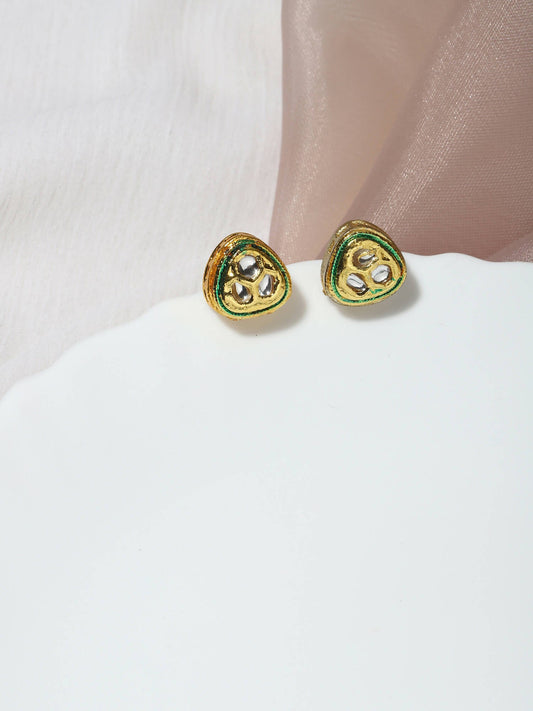 Gold-Toned Silver-Toned Contemporary Studs Earrings - Ruby Raang - Ruby Raang Studio