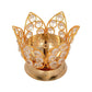 CraftVatika Gold Toned Crystal Lotus Shaped Diya | Swadesiicart