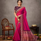 Pinkish-Purple Dual Tone Silk Georgette Thread, Zari And Cord Embroidery, Handwork Butta Saree - Norita Arinya | Swadesiicart