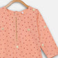 Ahalyaa Peach Crepe Gold Printed Kids Kurta Sets With Dupatta For Girls | Swadesiicart