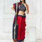 Amodini Designer Studio Women's Banarsi Brocade Sleeveless Blue Blouse