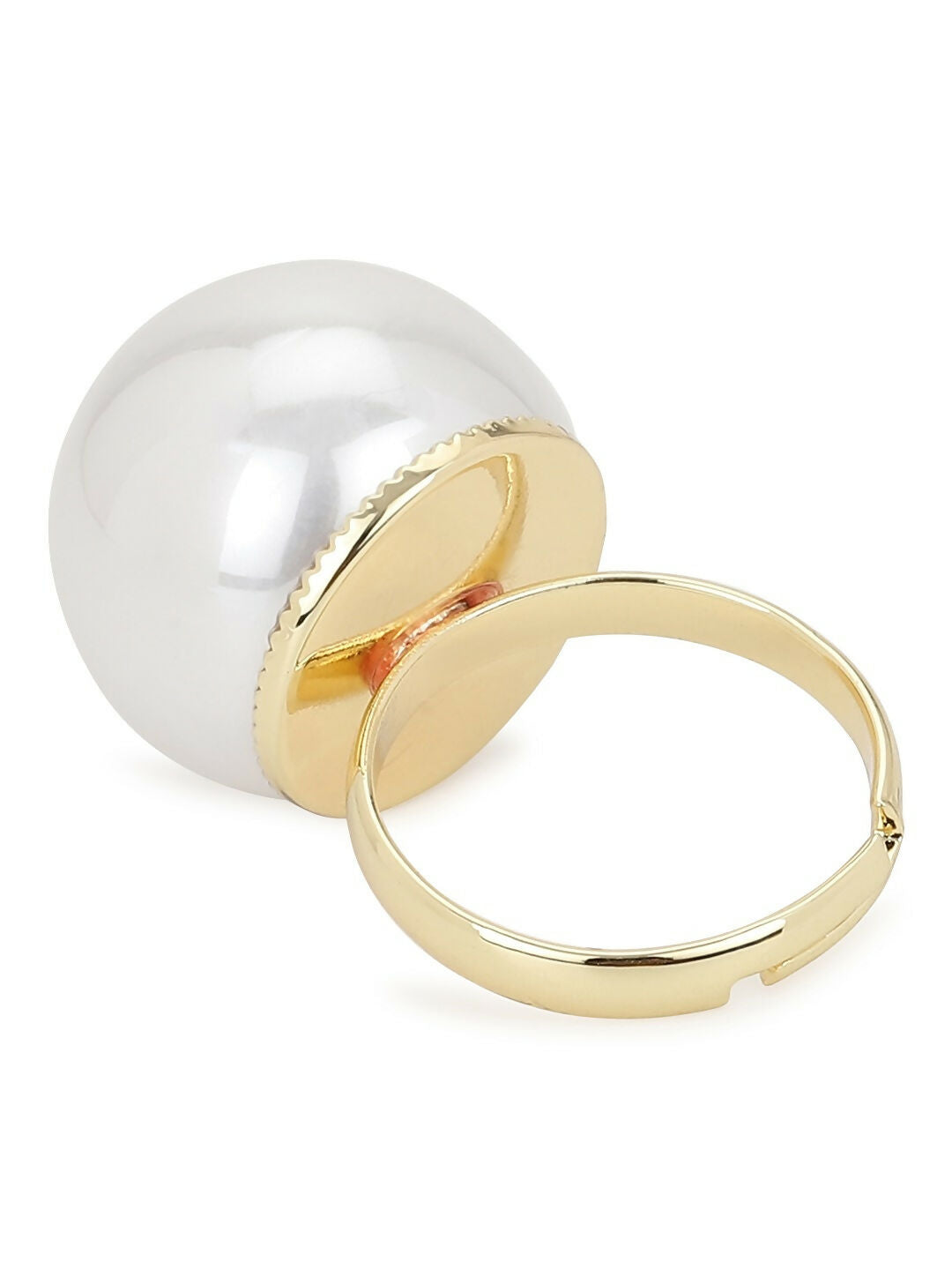 White Pearl Adjustable Ring- Ruby Raang | Swadesiicart