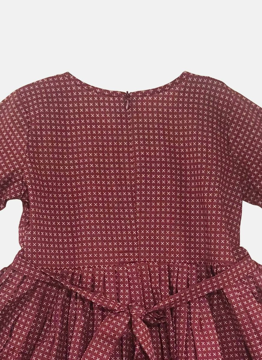Ahalyaa Maroon Pure Cotton Digital Printed Kids Kurta Sharara Set For Girls | Swadesiicart