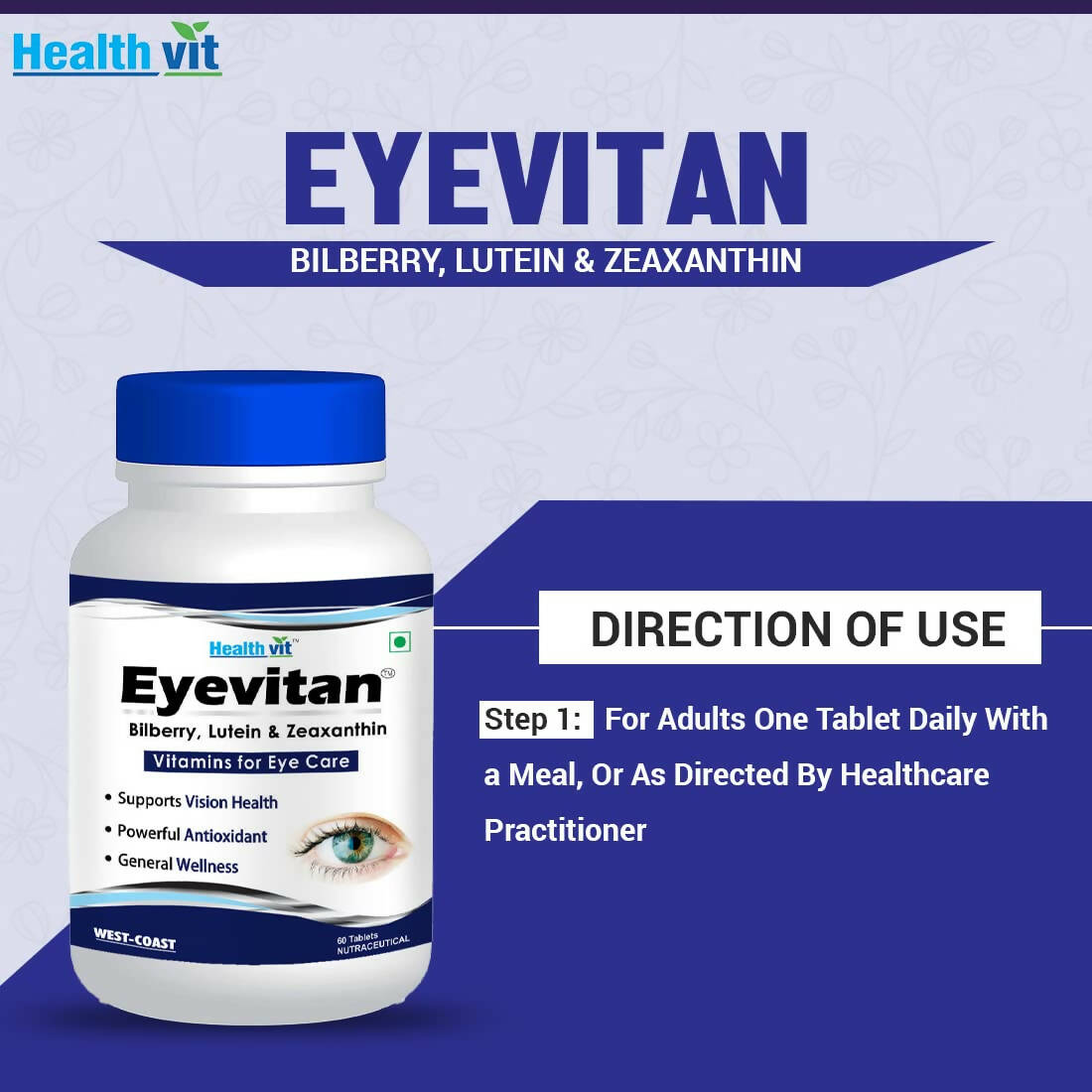 Healthvit Eyevitan Tablets for Eye Care - Swadesiicart